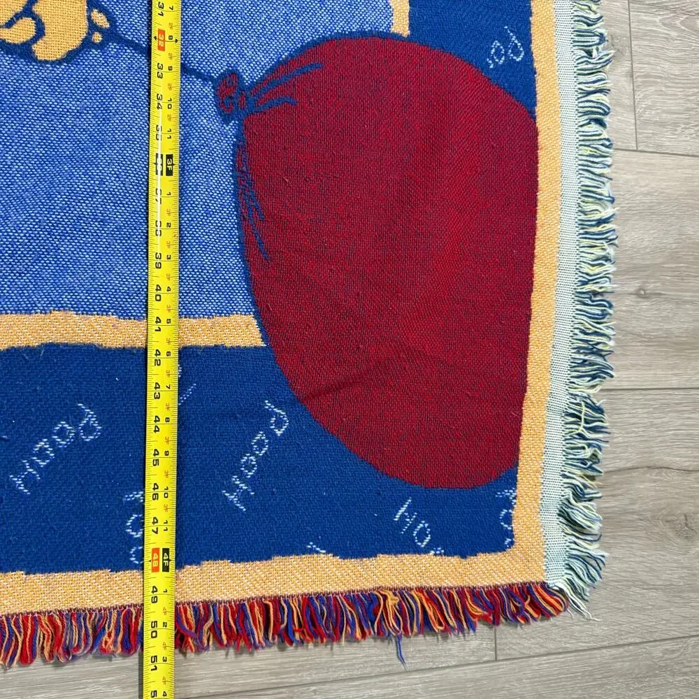 Vintage 90s Disney Winnie The Pooh and Tigger Piglet Tapestry Throw Blanket